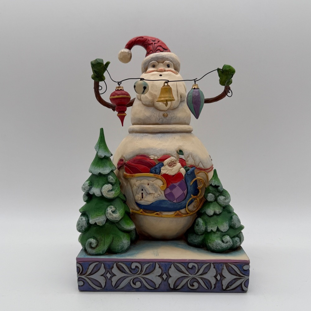 Jim Shore Frosty Santa Figurine Heartwood Creek 4010625 Cream Christmas Decor